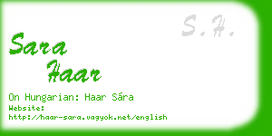 sara haar business card